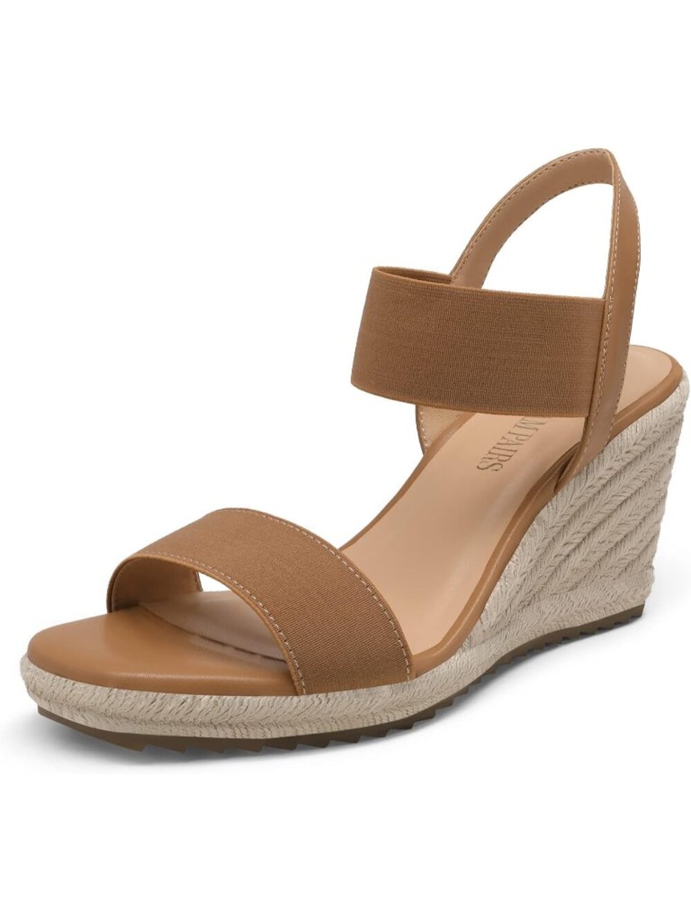 Dream Pairs Women's Camel Open Toe Elastic Ankle Strap Wedge Platform Sandals